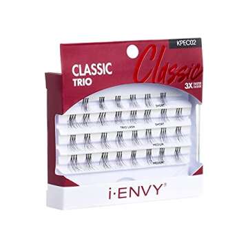 i-ENVY by KISS Trio Lash Classic Medium 30 Lashes Natural Style 3X Faster Easier Application