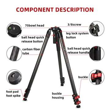 IFOOTAGE Gazelle TC7 Carbon Camera Tripod - 61" Pro Tripod with Quick Release
