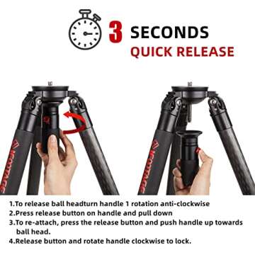 Professional IFOOTAGE Gazelle TC7 Carbon Tripod with Quick Release