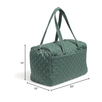 Vera Bradley Women's Performance Twill Large Travel Duffle Bag, Olive Leaf, One Size