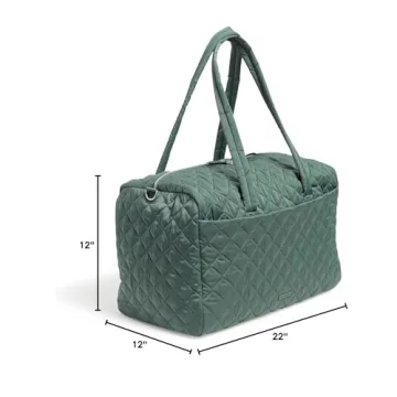 Vera Bradley Women's Performance Twill Large Travel Duffle Bag, Olive Leaf, One Size