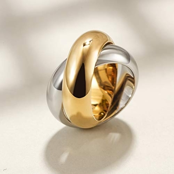 Elegant CIUNOFOR Gold Plated Cocktail Ring for Women