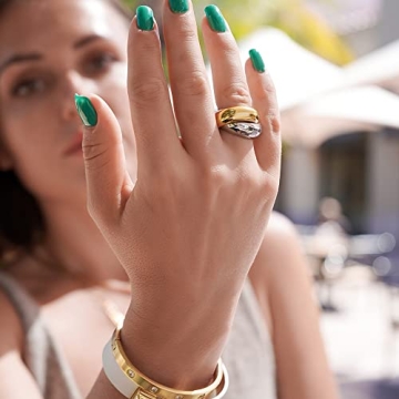 Elegant CIUNOFOR Gold Plated Cocktail Ring for Women