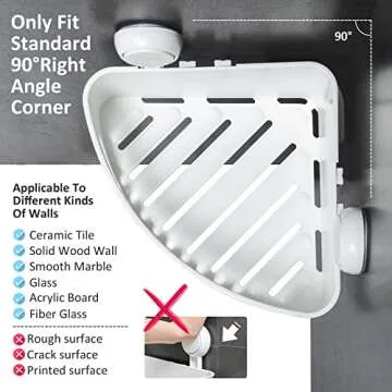 LEVERLOC Corner Shower Shelf - Easy Installation & Durable Design