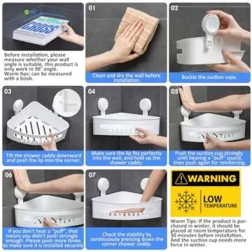 LEVERLOC Corner Shower Shelf - Easy Installation & Durable Design