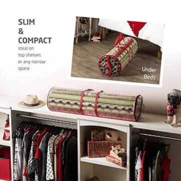 ZOBER Wrapping Paper Storage Containers - 40 Inch Gift Wrapping Organizer Storage - Fits 25 Standard Rolls of Wrapping Paper - Waterproof