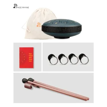 Rain Drum for Outside Garden- 13 Note 6.8 Inch Steel Tongue Drum, Chakras Steel Drum for Sound Healing Instruments, Music Gifts for Musicians, Rain Music Maker Outside with Drum Mallets for Adults