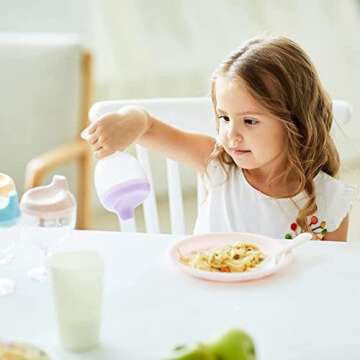 KFT Baby Sippy Cup Wine Glass - Fun No Spill Plastic Goblet for Kids - Perfect Beverage Mug with Lid for Birthday Parties and Celebrations - Ideal for Milk, Juice, and More! (Pink, 1)