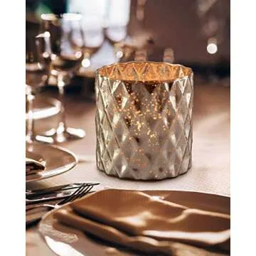 Serene Spaces Living Mercury Glass Vintage Cylinder Vase