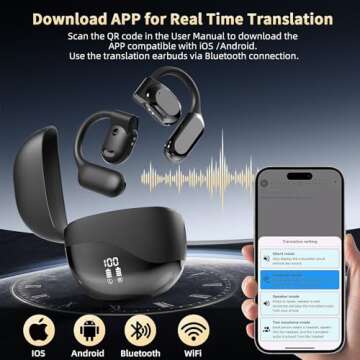 SENPUKI Bluetooth Language Translator Earbuds - Real Time Translation & More