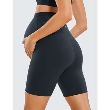 CRZ YOGA Maternity Biker Shorts - Comfort For Moms
