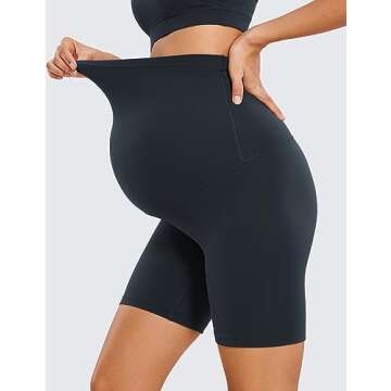 CRZ YOGA Maternity Biker Shorts - Comfort For Moms