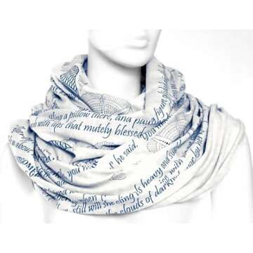 Gift for Mom Mothers Tribute Book Scarf with a literary quotes