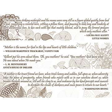 Gift for Mom Mothers Tribute Book Scarf with a literary quotes