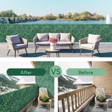 Hedge Maze Grass Wall Panels 12pc 20" x 20" Greenery Wall with UV Protection Boxwood Panels Grass Wall Backdrop Durable Green Wall Decor Suitable for Events, Indoor, Outdoor Decor