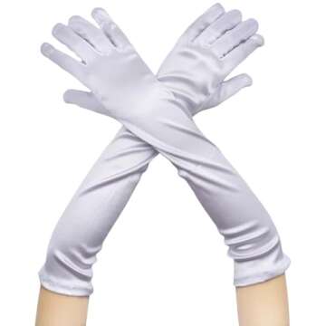 Fepdiu Little Girls Princess Gloves Kids Gloves 15'' Elbow Long Satin Gloves for over 2 years old Gi...