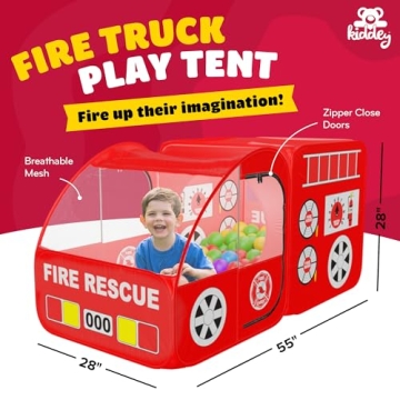 Kiddey Fire Truck Tent - Interactive Play for Kids