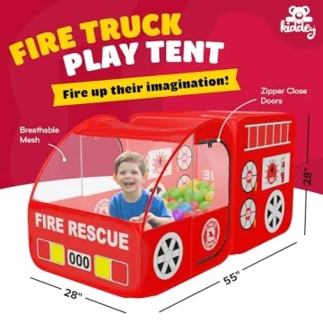 Kiddey Fire Truck Tent - Interactive Play for Kids