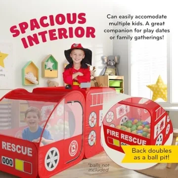 Kiddey Fire Truck Tent - Interactive Play for Kids