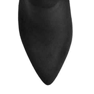 LISHAN Women's Classic Rouched Pointed Toe Slouch Mid Calf Boots Stiletto Heels Wide Calf Dress Boot...