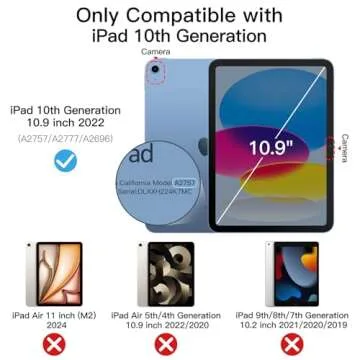 JETech Rotating Case for iPad 10 (10.9-Inch, 2022 Model, 10th Generation) with Pencil Holder, 360 De...