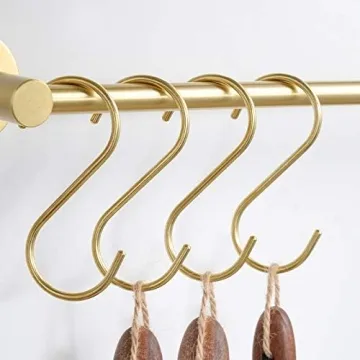 YANGQIHOME Brass S Shaped Hooks for Stylish Organization