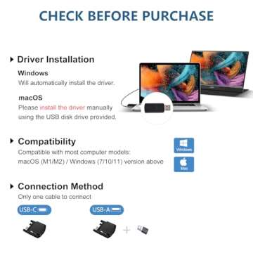 AUMETE Screen Extender for Laptop 14 Inch, Second Screen for Laptop Portable, 1080P FHD IPS USB C Portable External Monitor with USB A Smart Cover for Travel PC Computer Gaming Screen