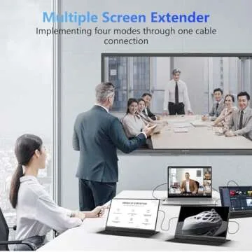 AUMETE Screen Extender for Laptop 14 Inch, Second Screen for Laptop Portable, 1080P FHD IPS USB C Portable External Monitor with USB A Smart Cover for Travel PC Computer Gaming Screen