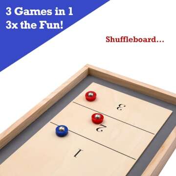 Top 3 in 1 Shuffleboard, Bowling, Curling Game Set