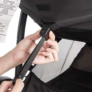 BABY JOY Jogger Stroller, Infant Travel Portable Jogging Stroller, Folding Pushchair w/Removable Bar, Wallet Bog, 5-Point Harness, Storage Basket, Black