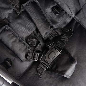 BABY JOY Jogger Stroller, Infant Travel Portable Jogging Stroller, Folding Pushchair w/Removable Bar, Wallet Bog, 5-Point Harness, Storage Basket, Black