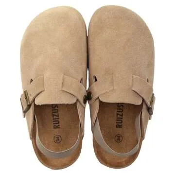 Kids Suede Clogs for Toddlers - Adjustable and Comfy