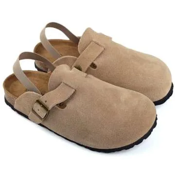 Kids Suede Clogs for Toddlers - Adjustable and Comfy