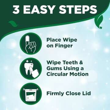 Vet's Best Dental Care Finger Wipes for Dogs, Plaque & Tartar Remover For Teeth, Dog Dental Care Freshens Breath, Teeth Cleaning Finger Wipes for Dogs & Cats, Dog Wipes, Pet Wipes For Cats, 50 Count