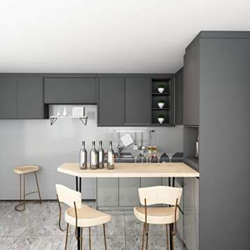 VEELIKE Grey Wallpaper Peel and Stick for Bedroom Kitchen Cabinets 15.7''x118'' Removable Thick Grey Contact Paper for Walls Furniture Countertops Waterproof Self Adhesive Viny Roll for Drawer Dresser