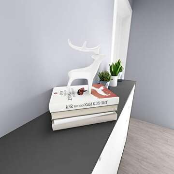 VEELIKE Grey Wallpaper Peel and Stick for Bedroom Kitchen Cabinets 15.7''x118'' Removable Thick Grey Contact Paper for Walls Furniture Countertops Waterproof Self Adhesive Viny Roll for Drawer Dresser