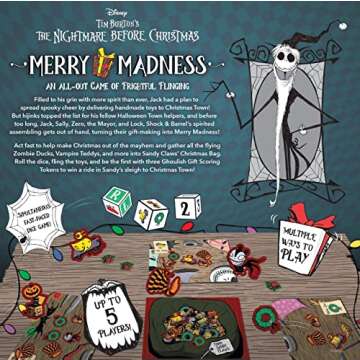 Disney Tim Burton’s The Nightmare Before Christmas Merry Madness | Quick-Rolling Family Dice Game ...