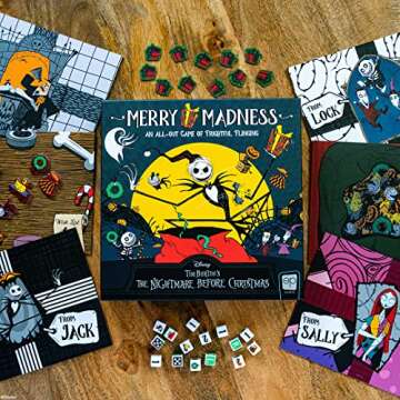 Disney Tim Burton’s The Nightmare Before Christmas Merry Madness | Quick-Rolling Family Dice Game | Great Kids & Family Board Game | Officially-Licensed Merchandise