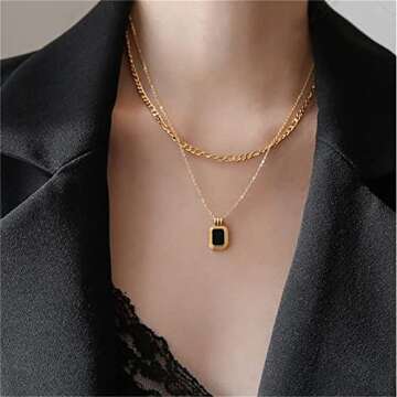 Fashion Layered Women's Chain Necklaces Jewerly 18k Gold Plated Chain Necklace For Women Party Gifts
