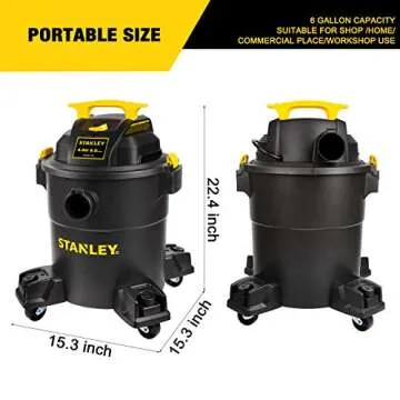 Stanley - SL18116P Wet/Dry Vacuum, 6 Gallon, 4 Horsepower Black