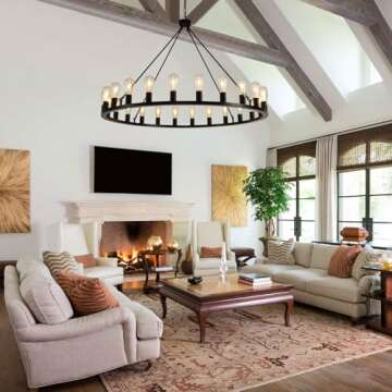 Stylish Wagon Wheel Chandelier 48-Inch 26-Light for Every Home