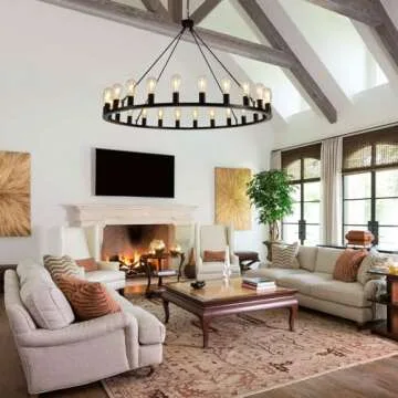 Stylish Wagon Wheel Chandelier 48-Inch 26-Light for Every Home