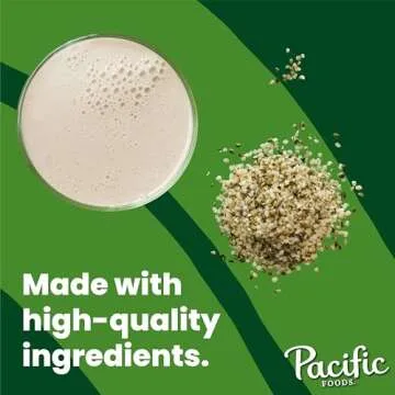 Pacific Foods Hemp Original Unsweetened Plant-Based Milk, Keto Friendly, 32 Fl Oz (Pack of 12)