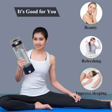 GOSOIT Hydrogen Water Bottle Hydrogen Alkaline Water Generator Ionizer Hydrogne Water Maker Machine Rechargeable and Portable with SPE and PEM Technology (Royal Blue)
