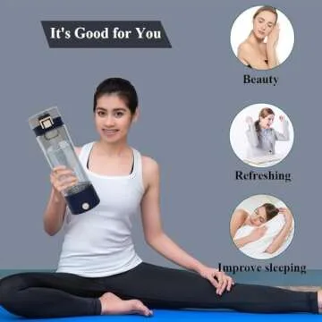 GOSOIT Hydrogen Water Bottle Hydrogen Alkaline Water Generator Ionizer Hydrogne Water Maker Machine Rechargeable and Portable with SPE and PEM Technology (Royal Blue)