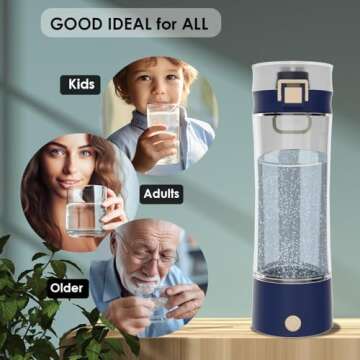 GOSOIT Hydrogen Water Bottle Hydrogen Alkaline Water Generator Ionizer Hydrogne Water Maker Machine Rechargeable and Portable with SPE and PEM Technology (Royal Blue)