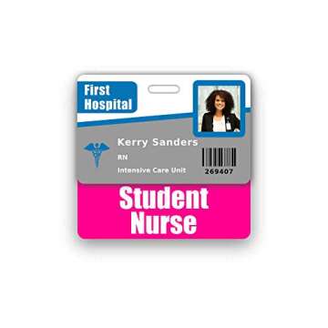 Student Nurse Badge Buddy Horizontal w/Height & Weight Conversion Charts (Standard, Pink)