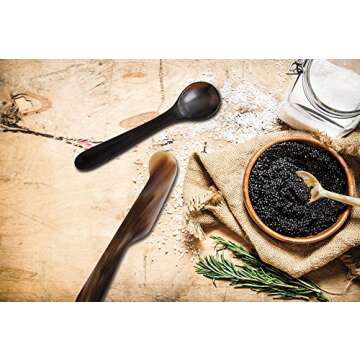HIC Kitchen Caviar Spreader Knife, Handcrafted Ankole Cow Horn, Responsibly Sourced, 5.75-Inches