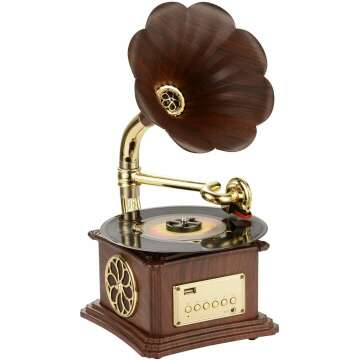 Mini Retro Vinyl Record Player - Portable Turntable with Built-in Speakers