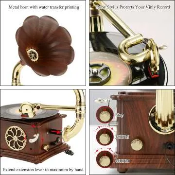 Mini Retro Vinyl Record Player - Stylish Sound on the Go